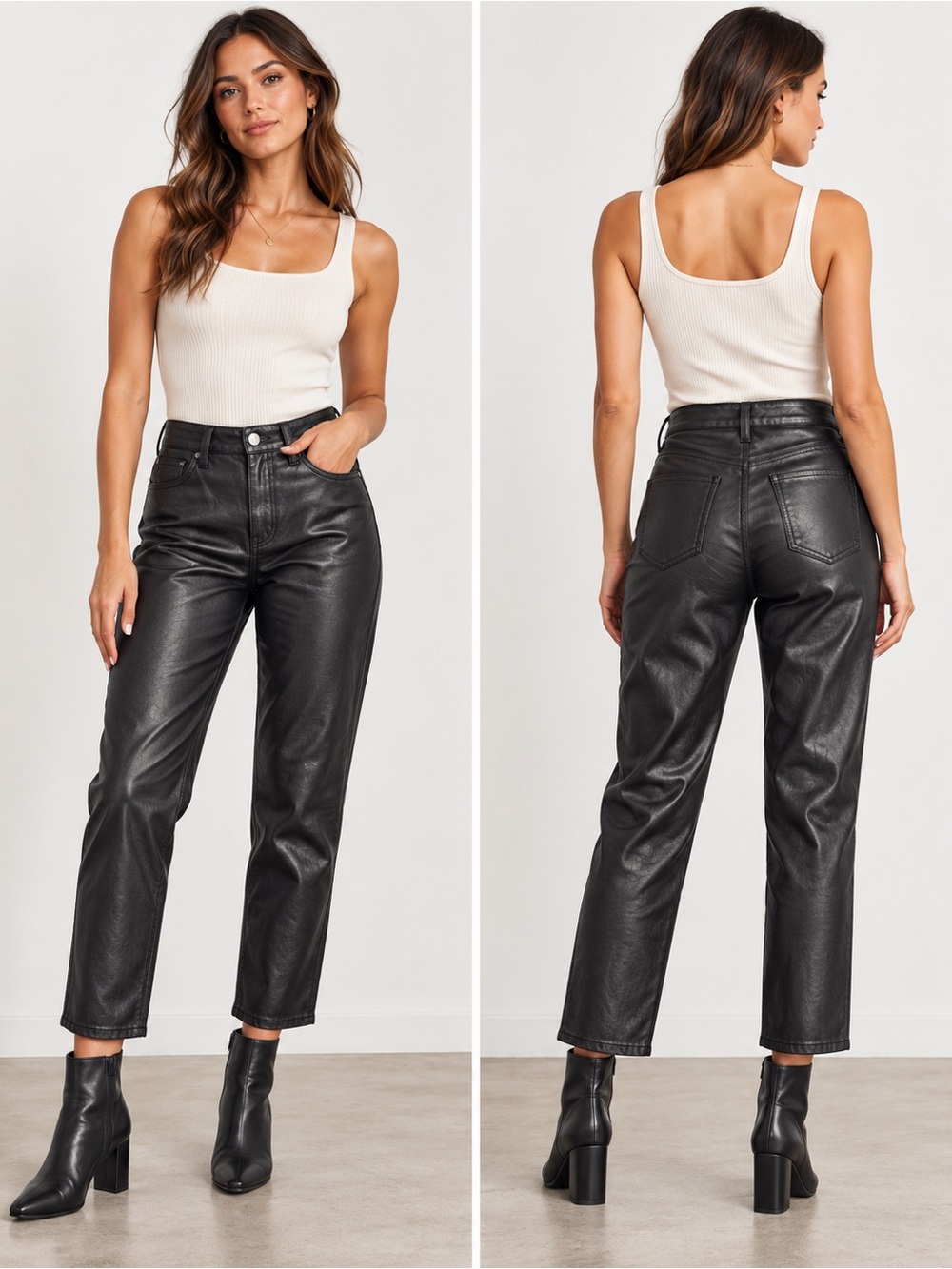 Madewell Black The Perfect Vintage Straight Faux Leather Pants Size 28 Moto